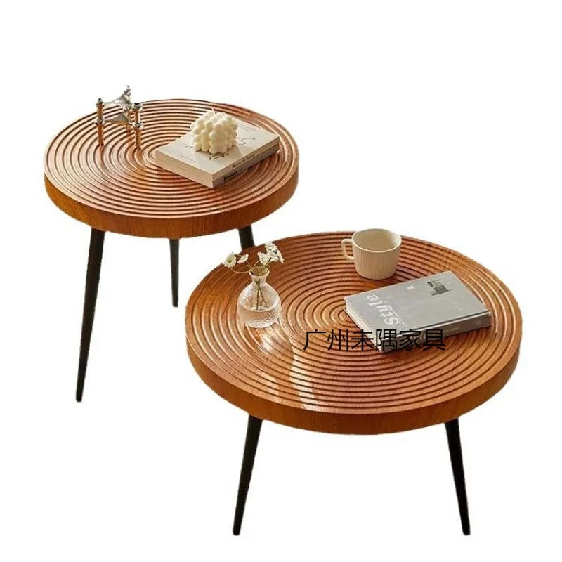 Round Wooden Coffee Table Japanese Design Tea Table Living Room