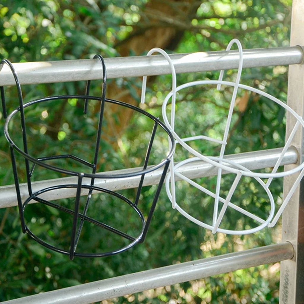 Practical plant pot holder with stable metal frame for balcony and terrace