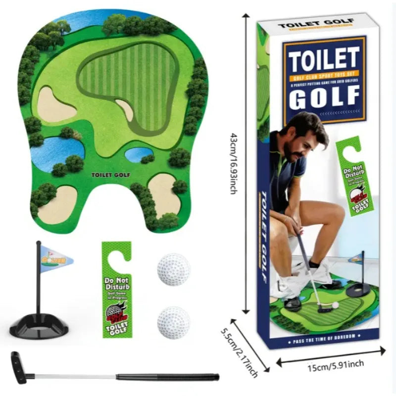 Toilet Golf Set | Funny Mini Golf Game for the Bathroom | Perfect Gift for Men | Golfinity