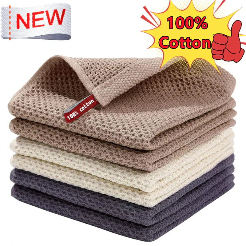 EcoWaffle Dish Towel | 100% Cotton | Absorbent & Quick-Drying | Honeycomb Design
