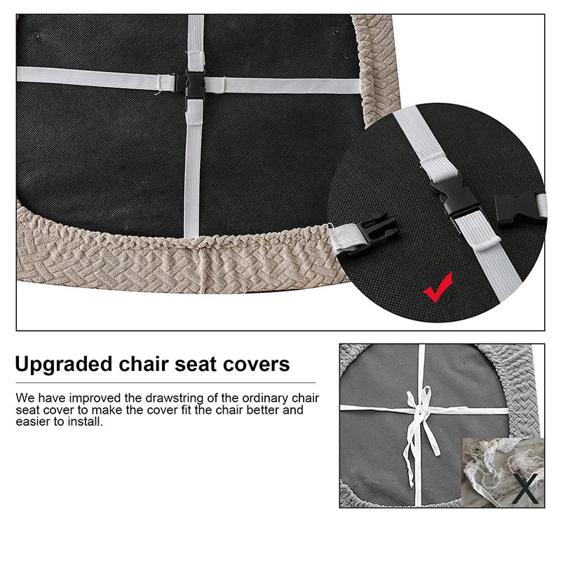 CasaLino | Waterproof Chair Seat Covers | Elastic & Washable | Checked Design | 4 Variants | For Kitchen & Dining Room