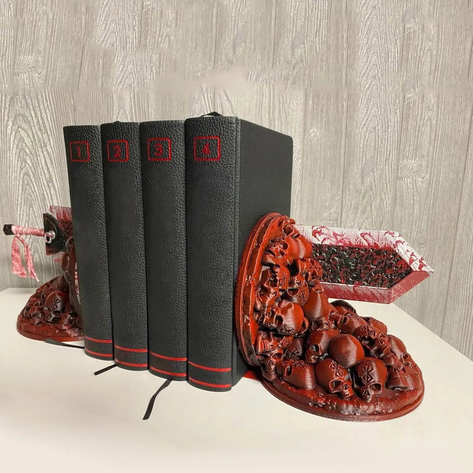 Berserk Bookends Angry Bookends Dragon Hunter Resin Craft Study Art Decorative Ornament Home Desk Bookshelf T4z7