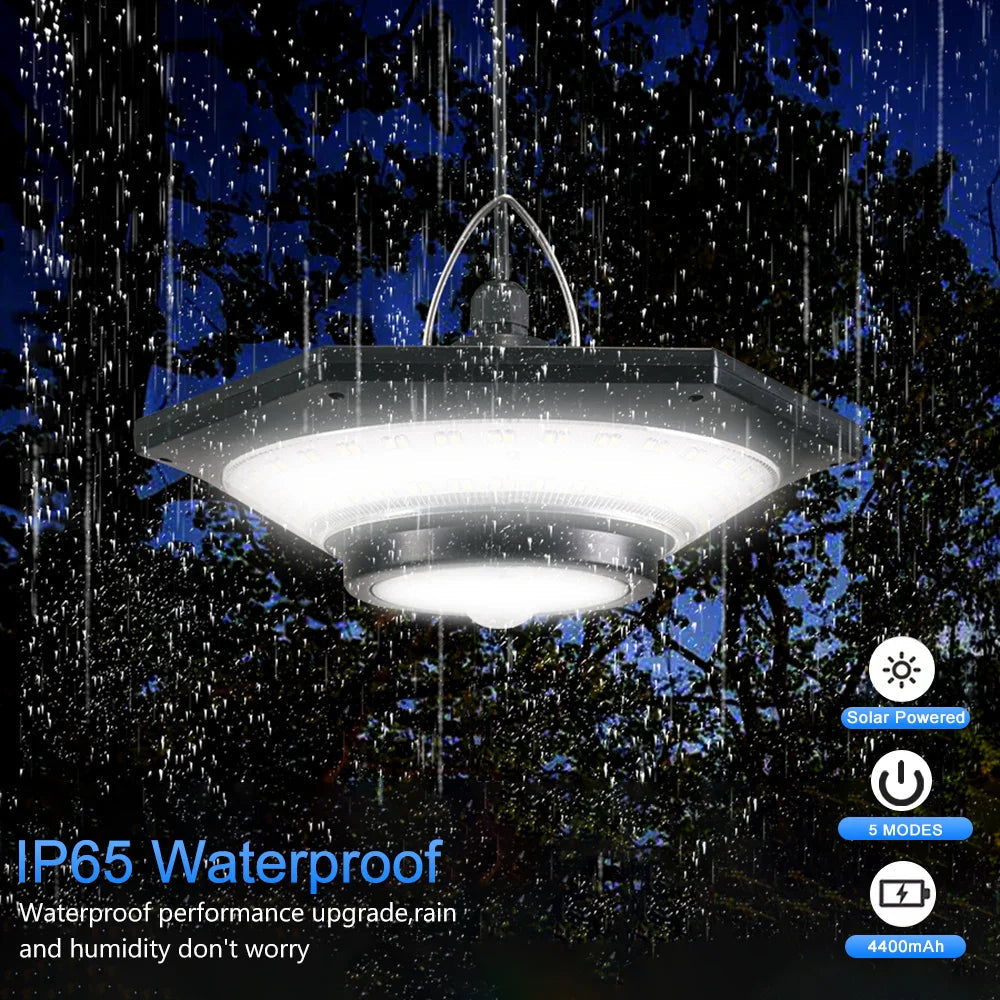 SolarHalo | 228 LED Solar Ceiling Lamp | 360° Light Angle | With Remote Control & Motion Sensor | 4400mAh Battery