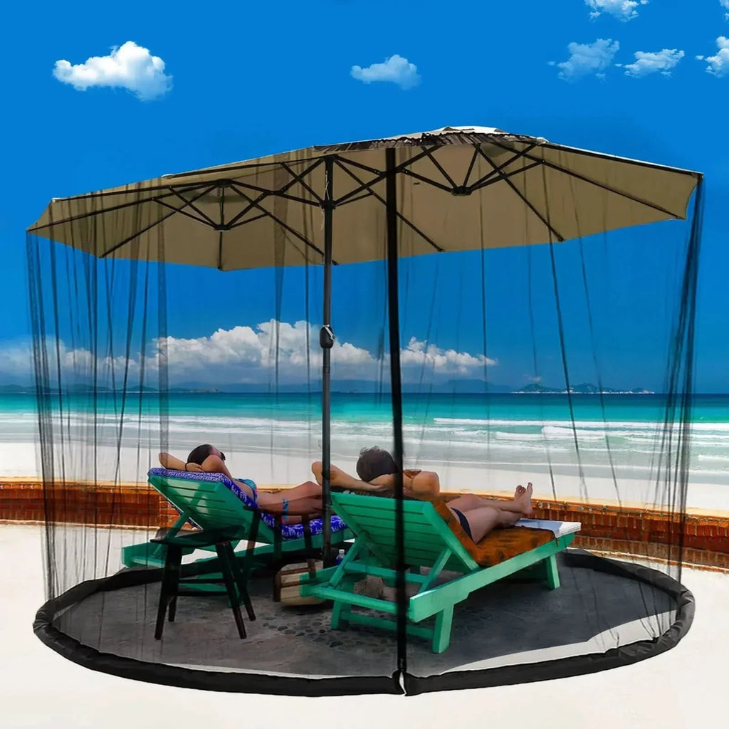 Mosquito net for parasols up to 4m with zip fastener