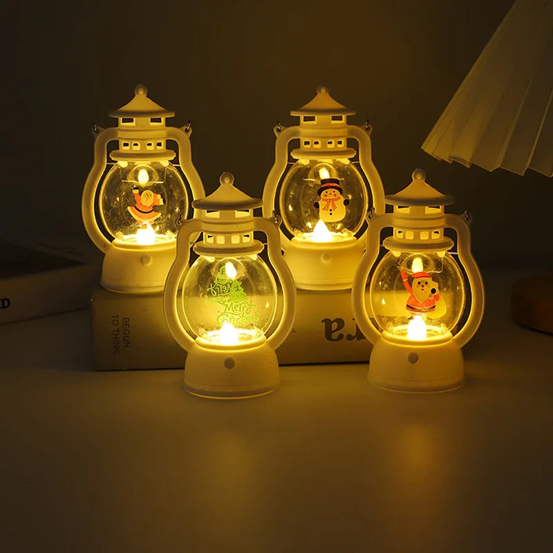 Mini Christmas lamp with LED lighting - Portable decorative lantern for festive decoration, winter & Christmas season