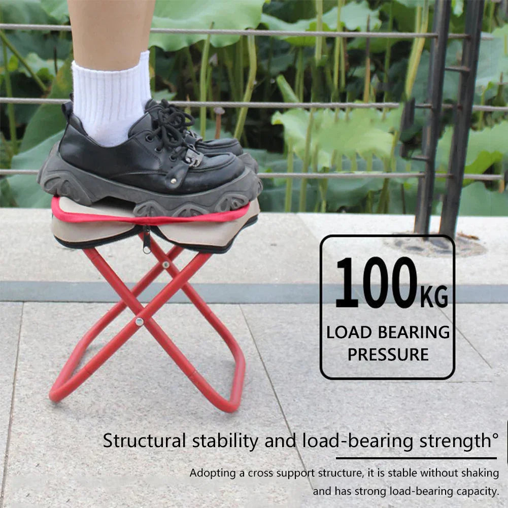 Space-Saving Lightweight Stainless Steel Foldable Stool