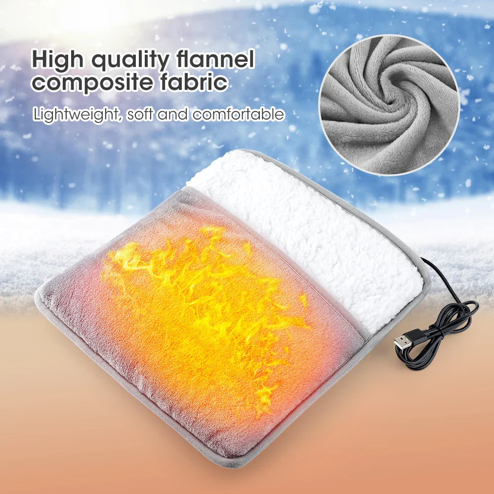 WarmStep Electric Foot Heating Mat | USB Heated Foot Warmer | Soft Flannel | Washable & Energy Saving