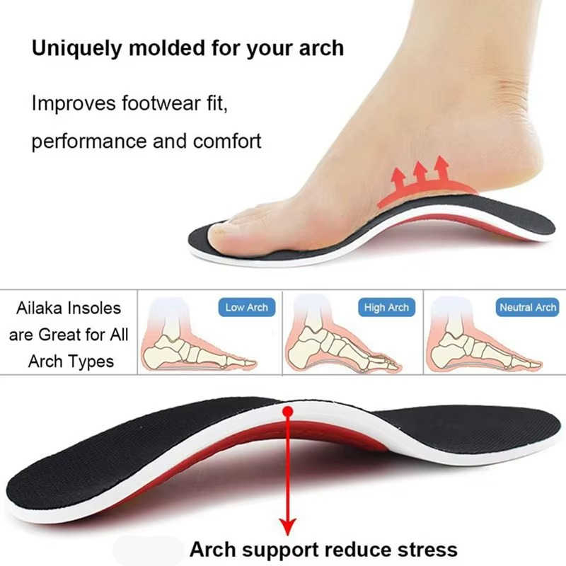 Orthopedic Insoles with Arch Support for Flat Feet and Plantar Fasciitis Relief