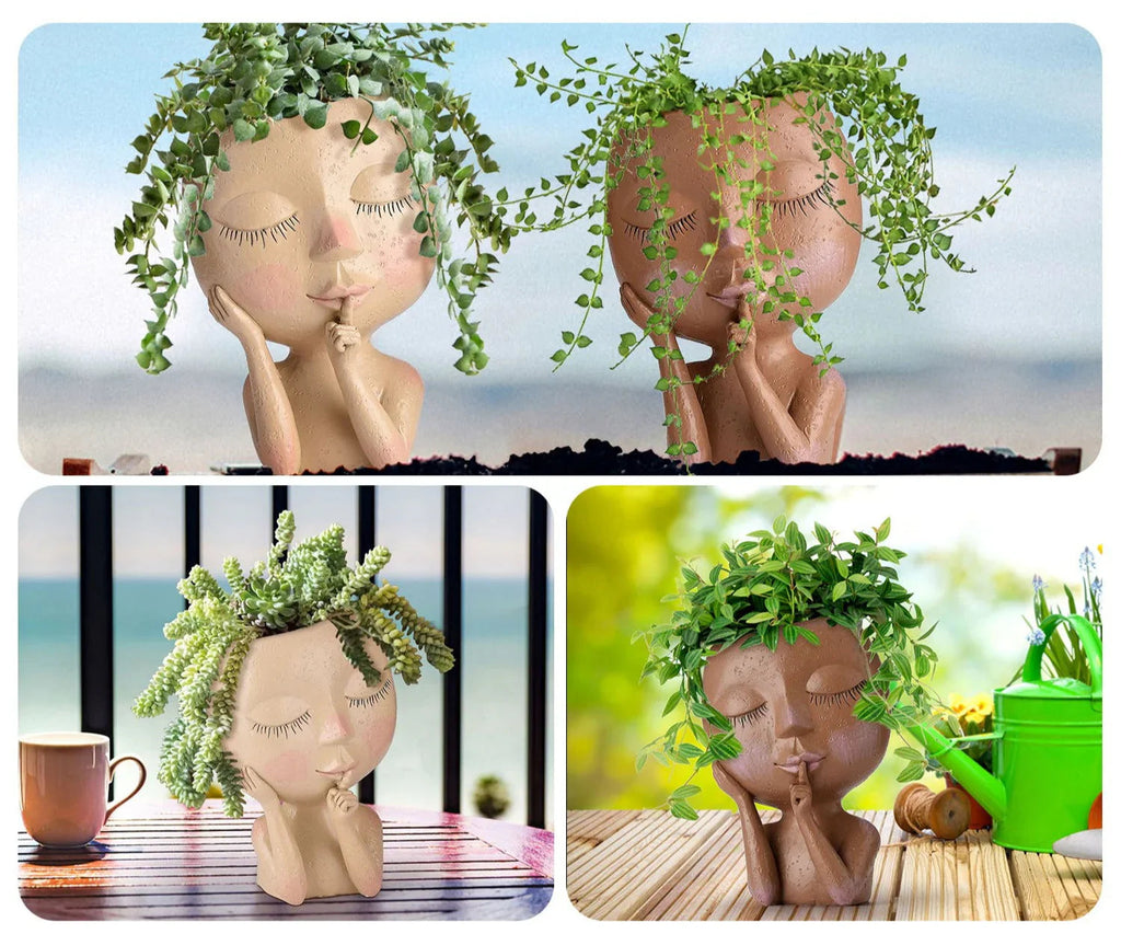 Decorative Flower Pot – Creative Plant Pot with Face for Houseplants & Succulents