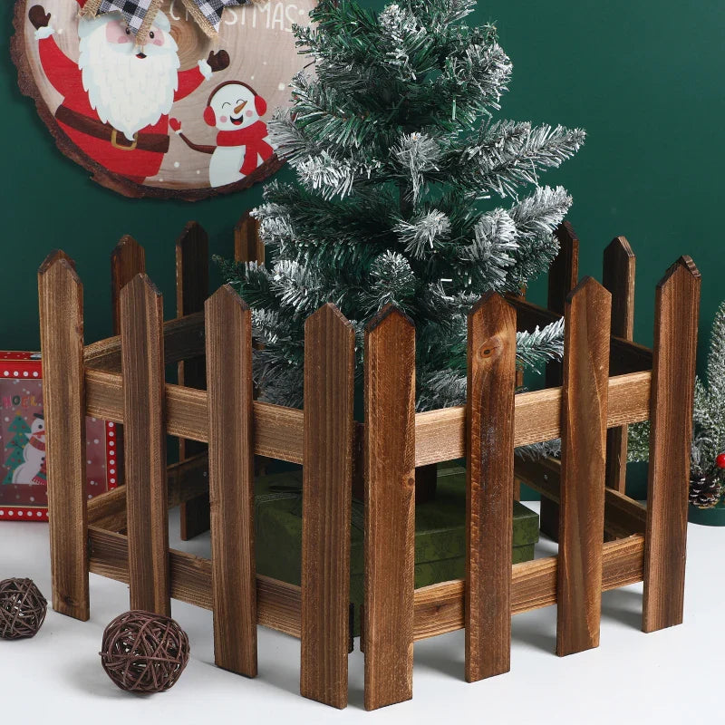 Decorative wooden garden fence for flower beds and outdoor areas