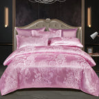 Satin Rayon Jacquard Duvet Cover Set 264x229cm – Luxury Summer Bedding for Comfortable Sleep & Home Décor