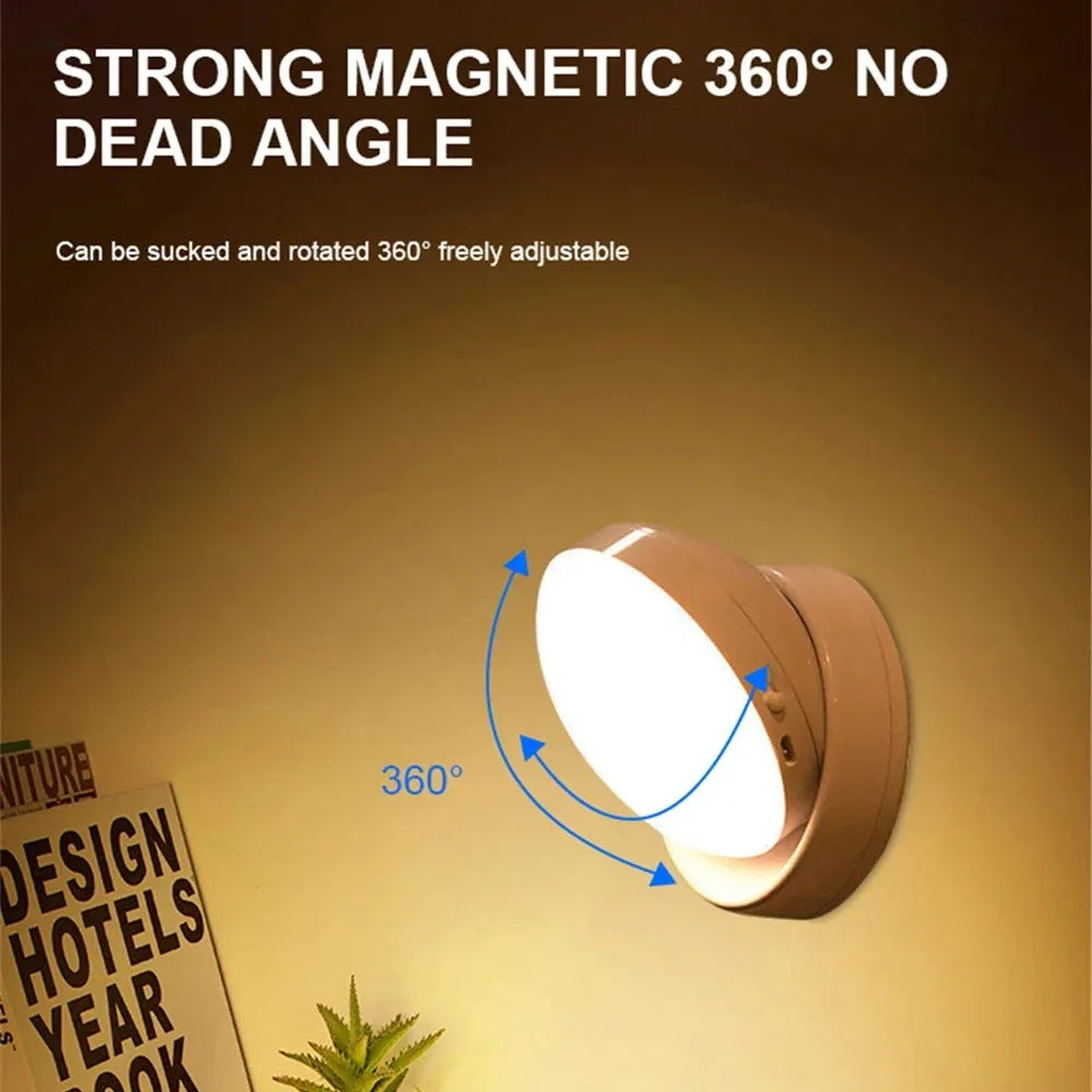LumiFlex360 LED Night Light | Motion Sensor | 360° Rotatable | Rechargeable | Magnetic & Wireless