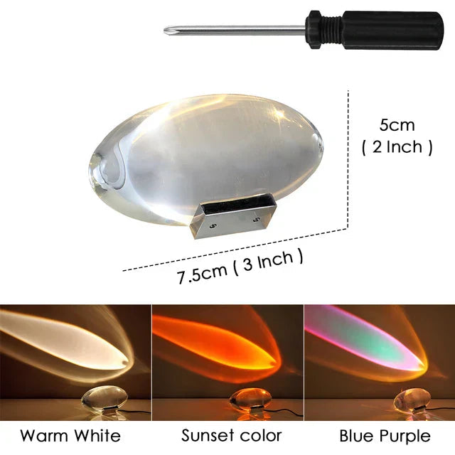 Crystal LED Table Lamp "Eye of the Sky" – Italian Designer Nightstand Projector Lamp for Living and Bedroom Decoration