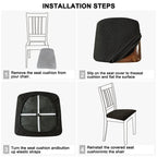 CasaLino | Waterproof Chair Seat Covers | Elastic & Washable | Checked Design | 4 Variants | For Kitchen & Dining Room