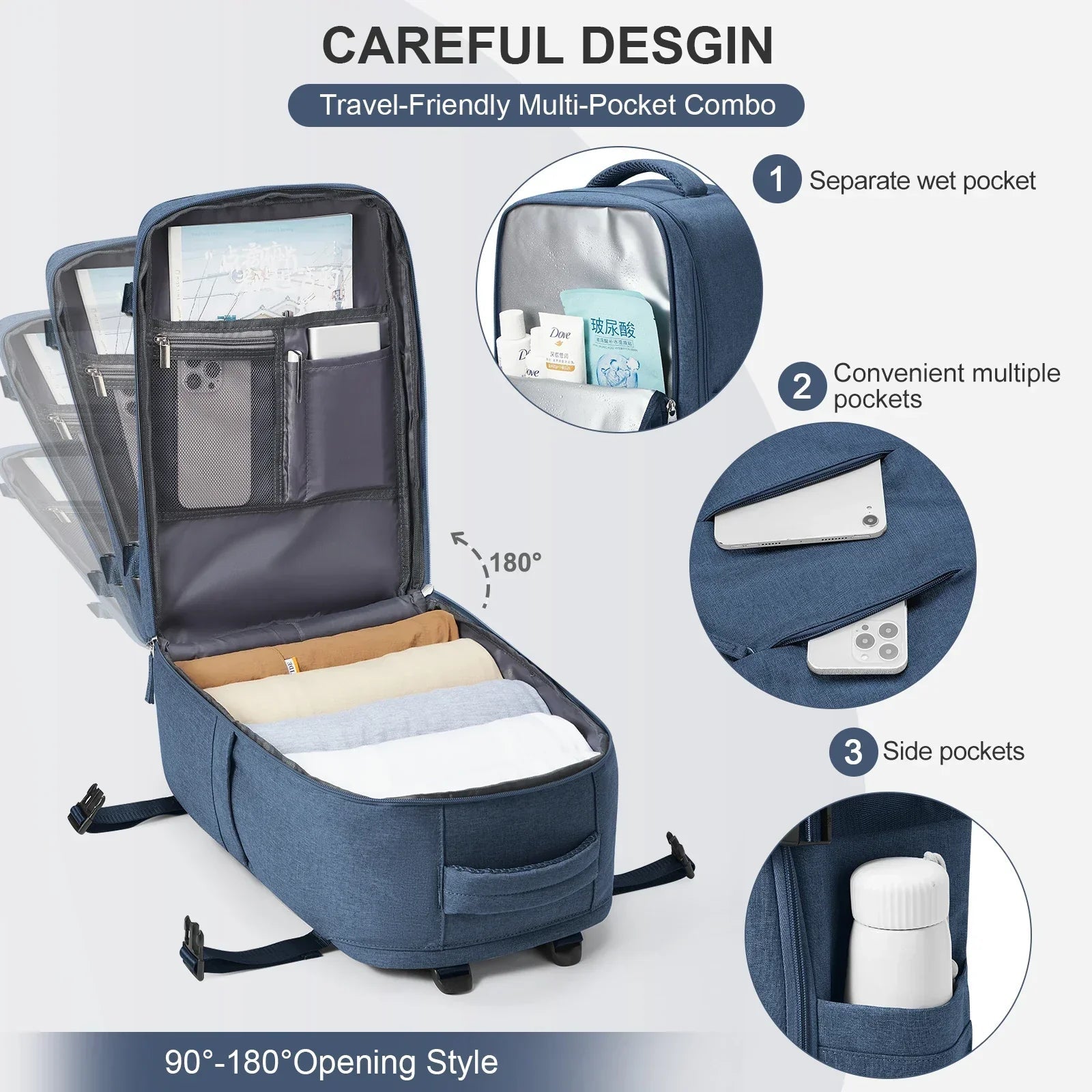 Trekvora Travel Backpack | Waterproof & Versatile | Laptop Compartment 15.6" | Wet-Dry Separation