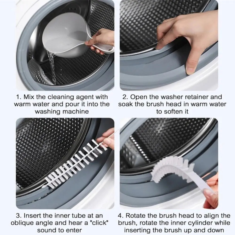 Washing Machine Crevice Cleaning Brush with Flexible Nylon Bristles