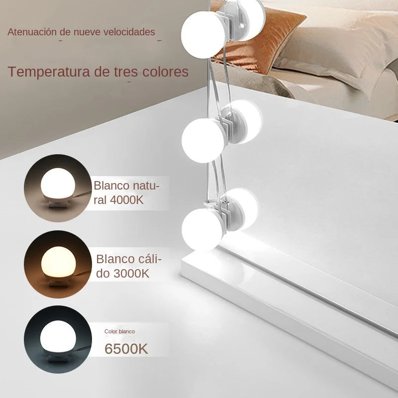 Glamora | LED Makeup Mirror Light Set | 10 Hollywood-Style Lamps | USB, Dimmable & 3 Color Modes