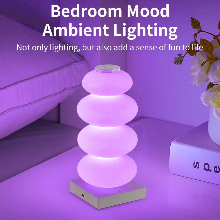 AuraGlow LED table lamp | 16 RGB colors & warm white | Touch dimming | USB operation | 3W