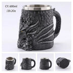 Medieval Dragon Resin Stainless Steel Mug as Coffee Mug or Tea Mug