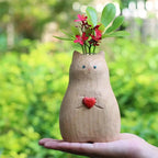 Sweet cat flower vase