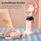 AERIONIQ 3-in-1 Mini-Fan | LED Display | 5 Levels | Battery with Power Bank Function | Portable & Standable