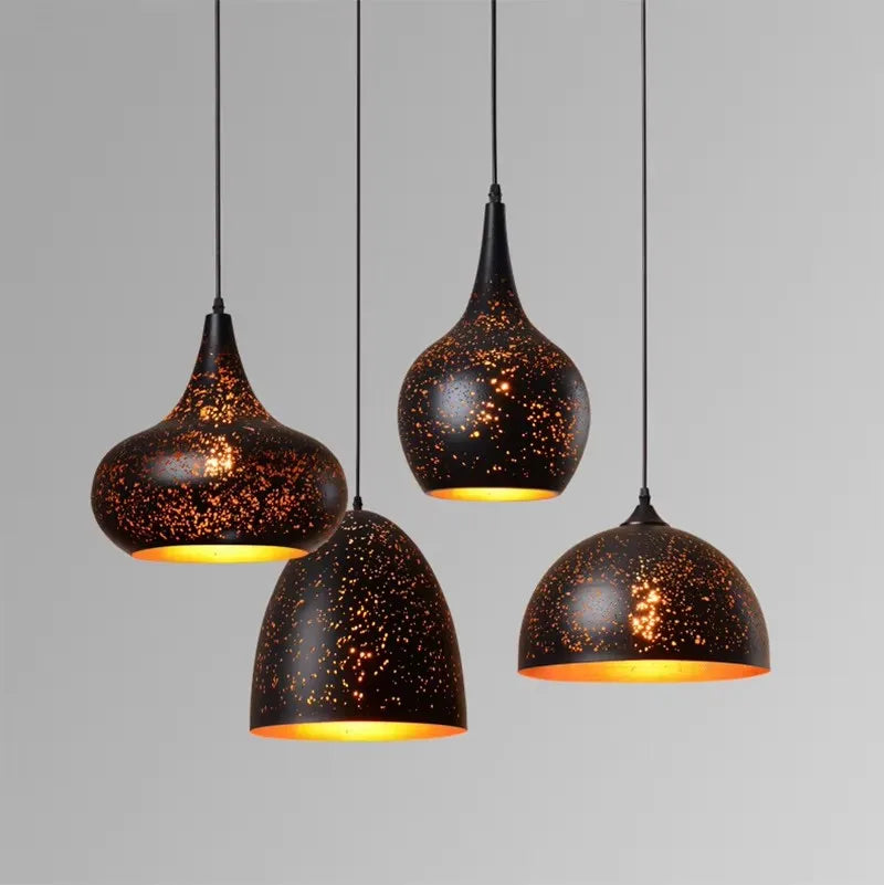 Vintage Iron Pendant Lamp in Scandinavian Retro Loft Style