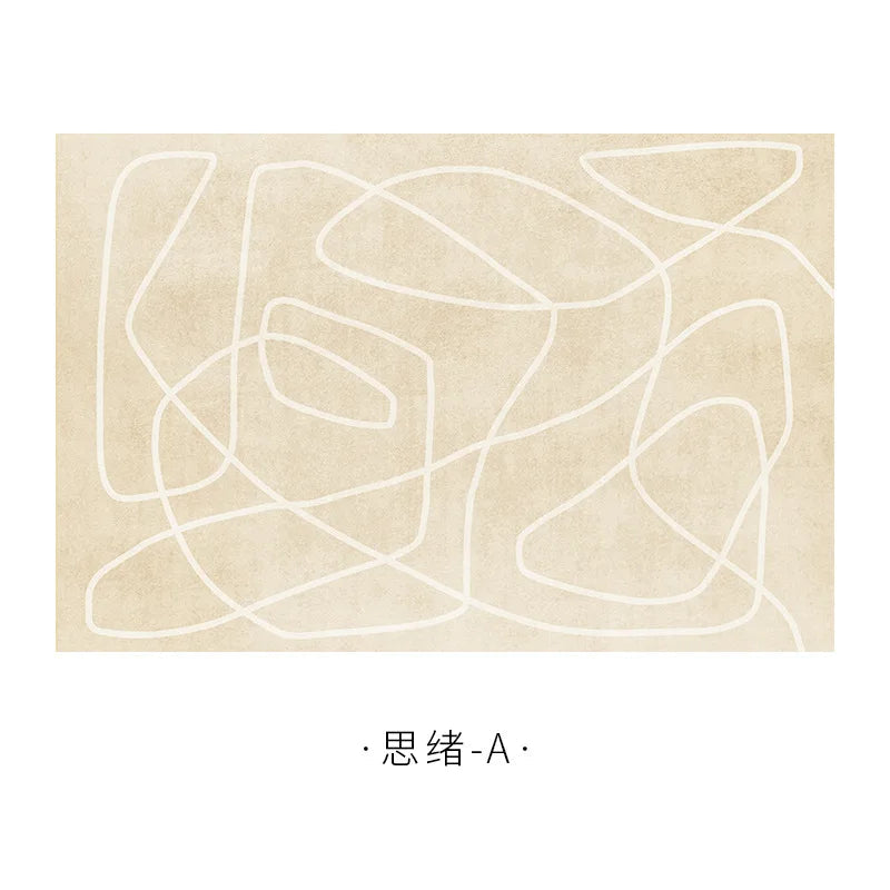 Japanese Minimalistic Soft Rug Non-Slip High Pile Carpet Living and Bedroom