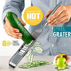 Kitchen Cut Stainless Steel Vegetable Grater & Chopper | 3-in-1 Kitchen Grater | Non-Slip & Dishwasher Safe