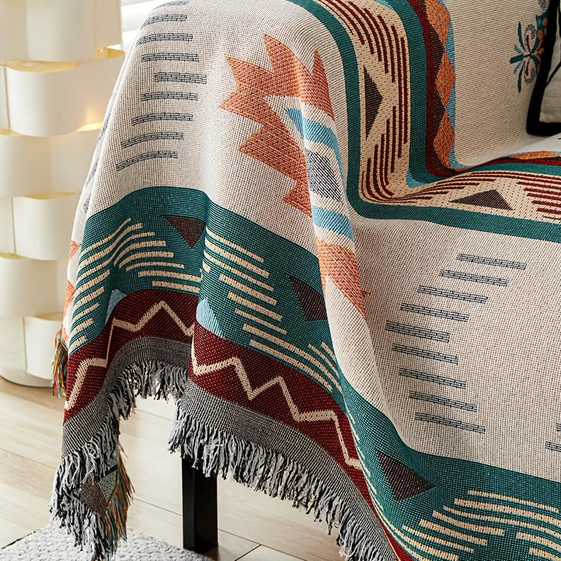 Sofa blanket EthnoLoom | Reversible & Dustproof | Pet friendly | Universal for all seasons
