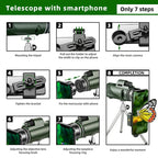 80x100 HD Zoom Monocular Telescope: Powerful portable binoculars for hunting, camping, and outdoor exploration