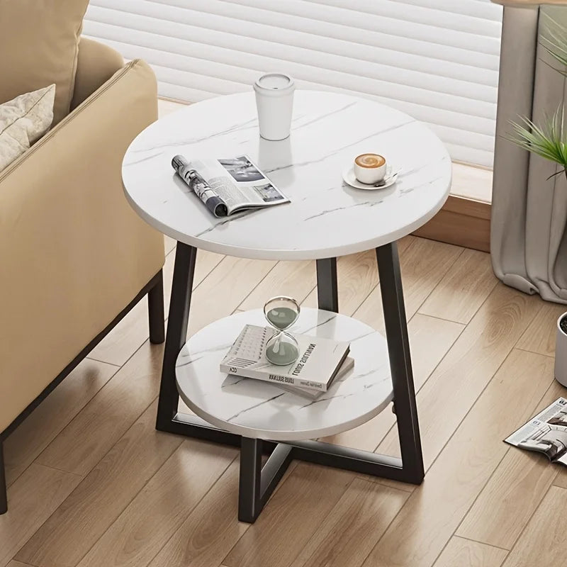 Two-Tier Side Table with Compact Space-Saving Design