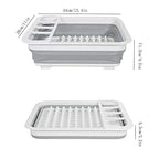 TrockniQ Foldable Drying Rack Kitchen | Dish Rack with Water Drain | Space-Saving & Washable | Modern Design Made of Plastic