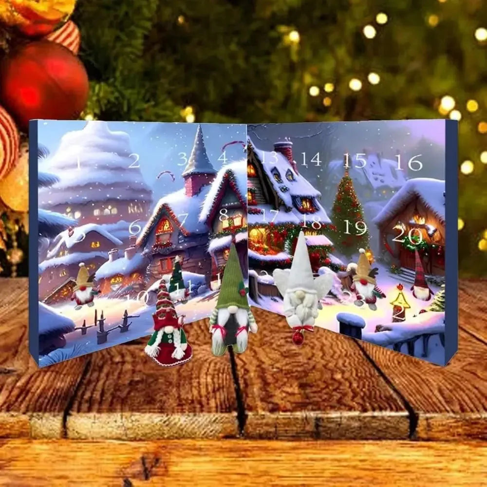 WinterWichtel – Stoffen adventskalender met kerstkabouter – 24 vakjes