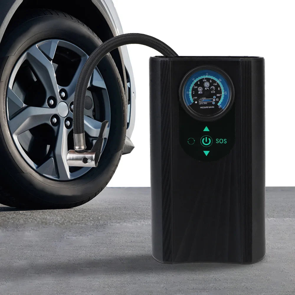 Tire Pump AutoAirX Pro | Portable Compressor 12V | Metal Cylinder | For Car, Motorcycle, Bicycle & Ball