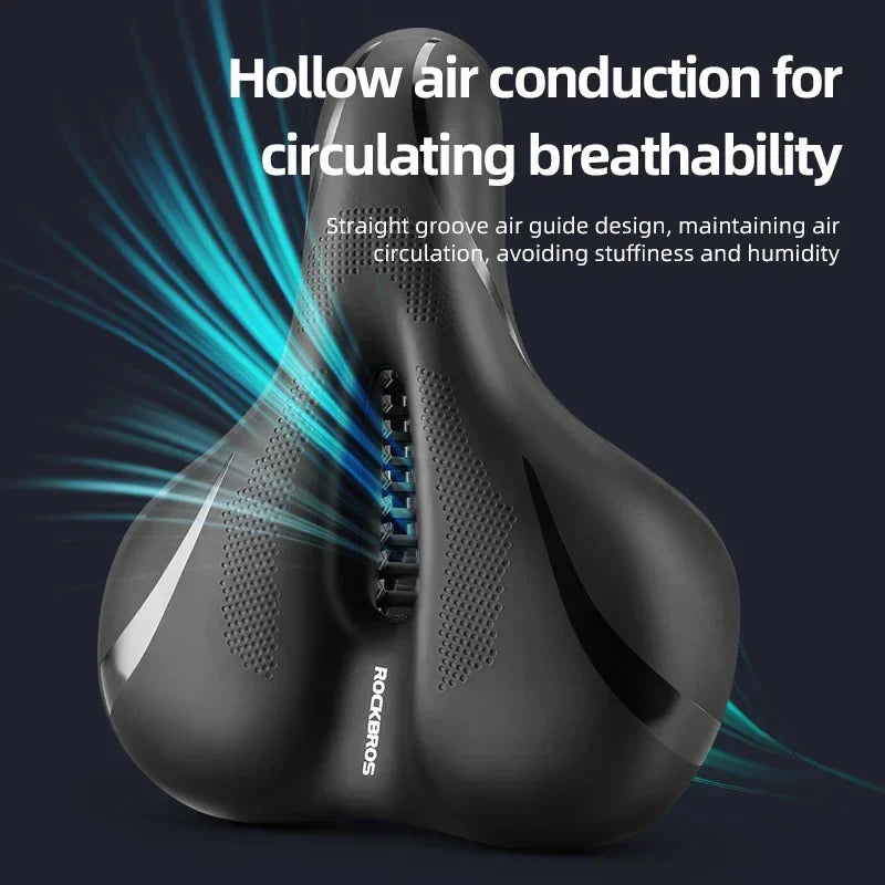 Comfortable Bicycle Seat with Shock Absorption and Breathable Design – Ergonomic Bike Seat with Thickened Silicone Cushion