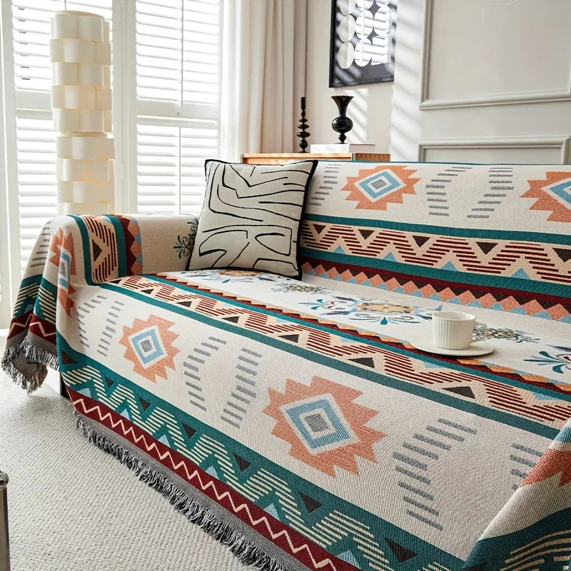 Sofa blanket EthnoLoom | Reversible & Dustproof | Pet friendly | Universal for all seasons