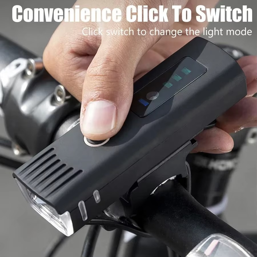 USB Rechargeable Bike Front and Rear Light Set with LED Headlamp for Night Cycling