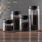 GIANXI Vacuum Sealed Jug, Coffee Beans, Glass, Airtight Canister, Food, Grains, Sweets, Fresh Keeping Container, Kitchen Accessories