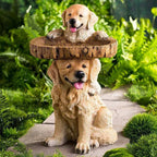 Golden Retriever Puppy Bird Bath Garden Statue