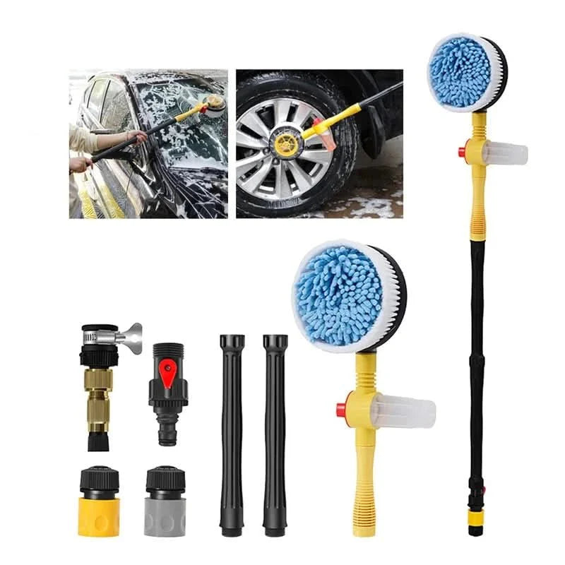 Rotating, water-powered brush