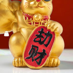 Large hand, happy wealth, waving cat, gold-colored waving hand cat, home decoration, welcoming waving cat, sculpture, statue, decor, car ornament, shop gift