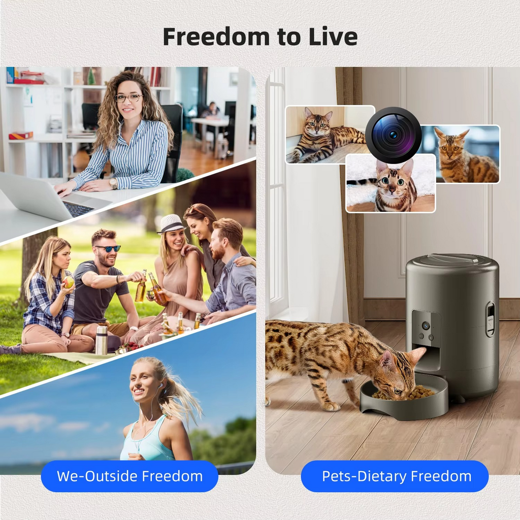 Smart 68oz Automatic Pet Feeder with Camera & WiFi Control