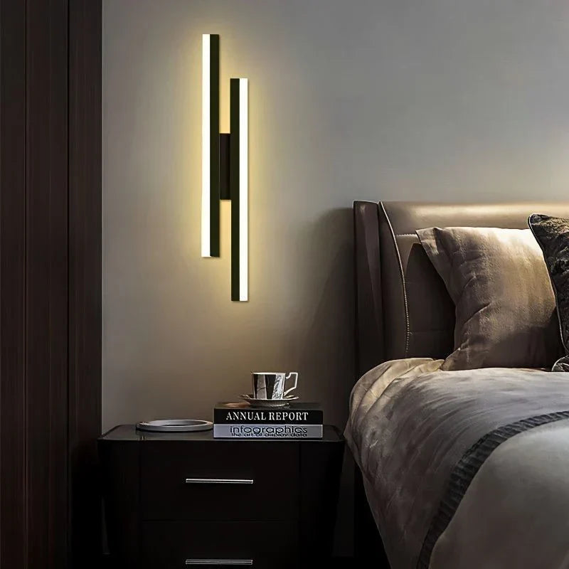 Modern LED Wall Lamp: Black/Gold Acrylic Room Decoration Light