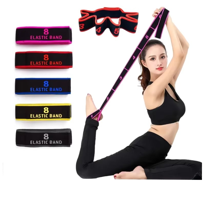 Yoga Stretch Strap with Loops for Pilates and Dance