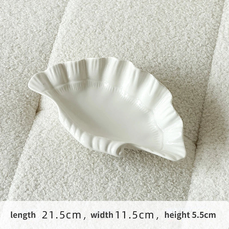 Cream Ceramic Shell Plate