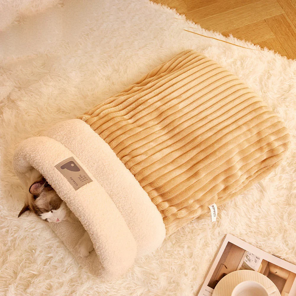 3-Layer Pet Sleeping Bag for Cats & Small Dogs