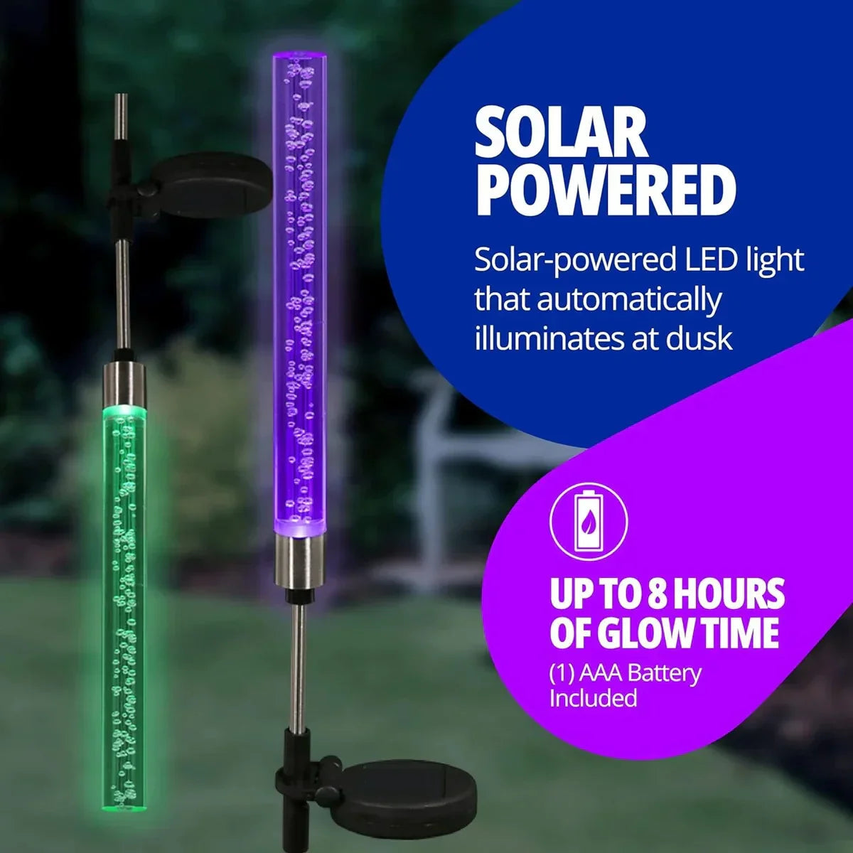 LumaFlair Solar Garden Light | Color Changing LED | Weatherproof | With Ground Spike