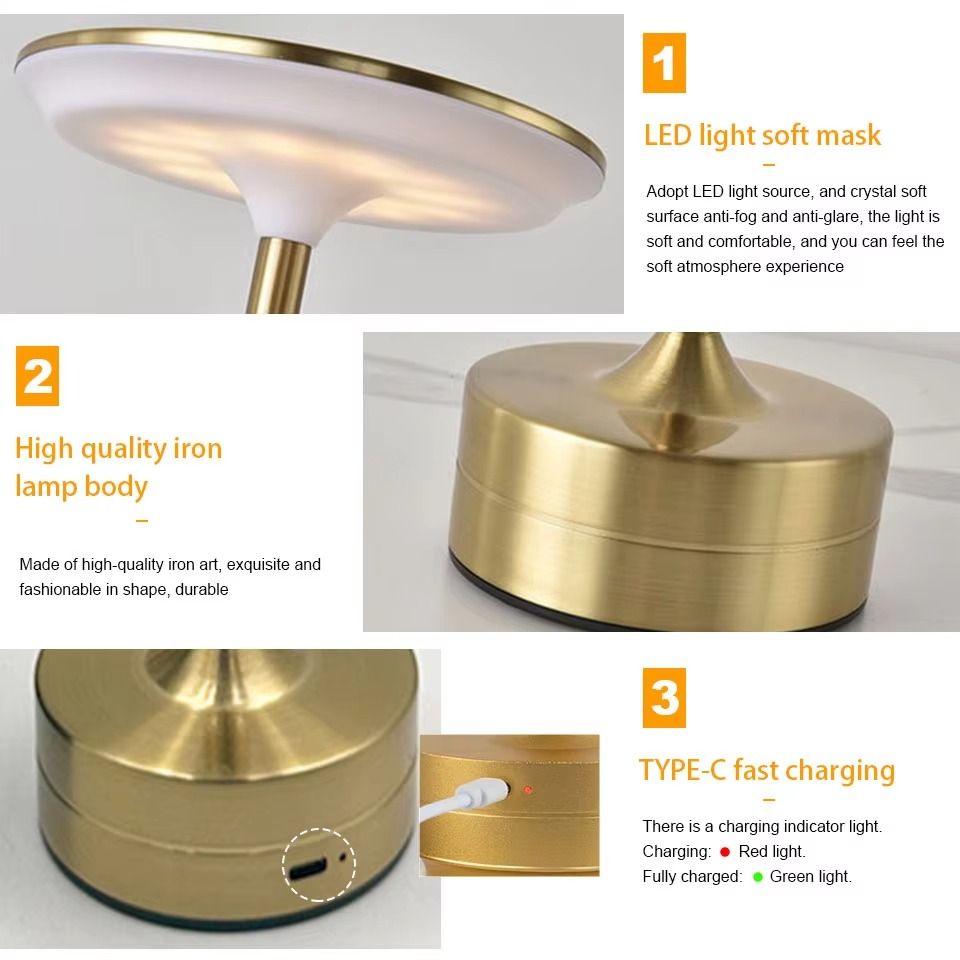 USB Rechargeable LED Touch Sensor Table Lamp