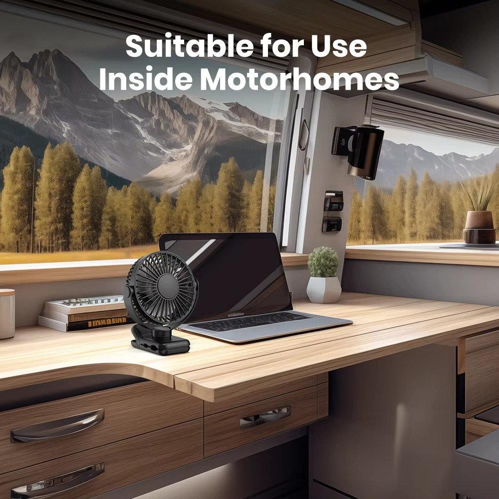 USB Clip-On Desk Fan with Quiet Brushless Motor and Strong Clamp – Portable Mini Personal Cooling Fan