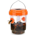 Solar-Powered Wasp and Yellow Jacket Trap with UV Light, Reusable Outdoor Insect Catcher
